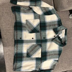 Cropped Flannel Jacket